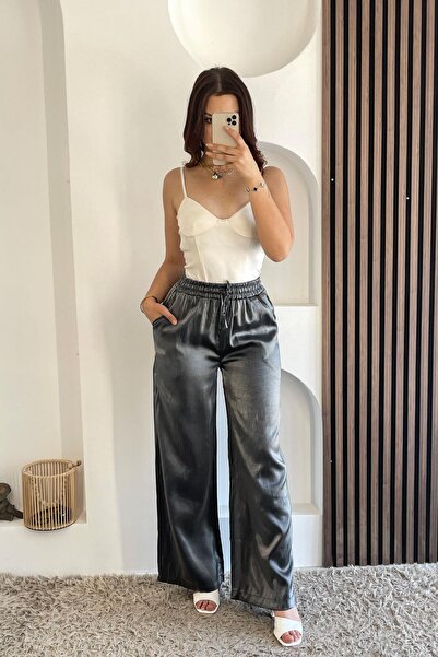 Noa&Noa Işıltılı Bol Paça Pantolon-Füme FÜME