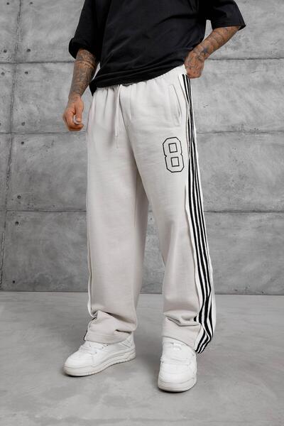 NOMARC Cream 8 Printed Baggy Trackpants