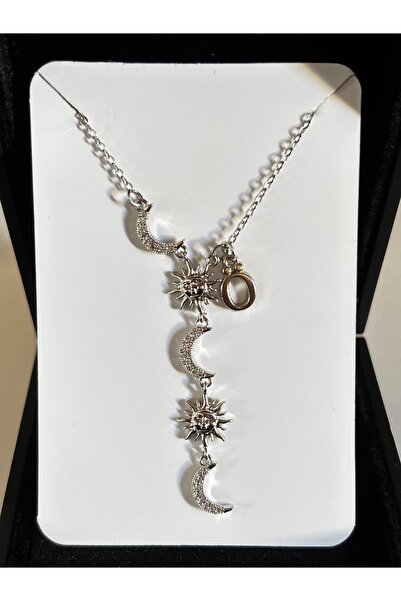 bijoux uniques Steel Moon&Sun Letter Women's Necklace