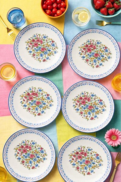 Güral Porselen Manolya 6-Person 25 cm Serving Set