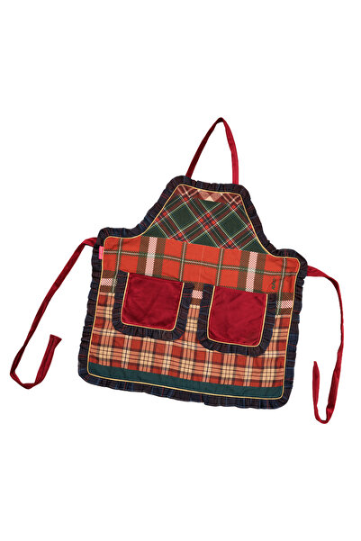 NOCCASA Cozy Chalet Bordo Fırfırlı Mutfak Önlüğü