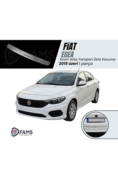 FAMS OTO AKSESUAR Fiat Egea Krom Arka Tampon Üstü Koruma 2015 üzeri Yazılı Se...