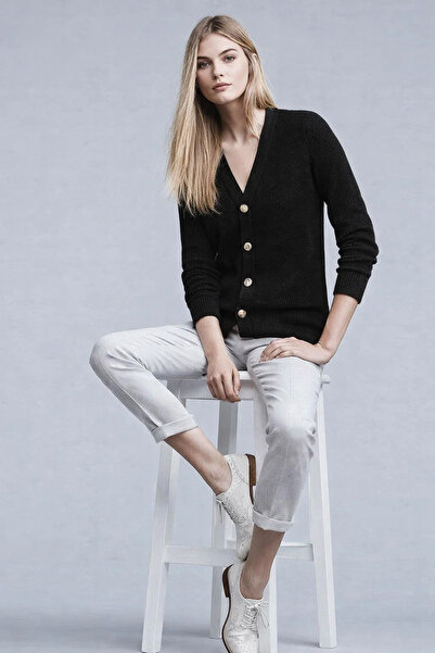 COMBİNE MİCHAİL Pulover de damă, confortabil, de iarnă, cu decolteu în V, neg...