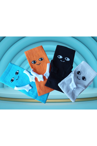 CARNAVAL SOCKS 4-Piece Holding Hands Socks Magnetic Friendship & Lover Socks