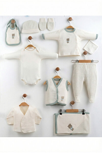 ZEYNUKO Boy Baby Baby Bear Embroidery 100% Cotton 10-Piece Newborn Hospital R...