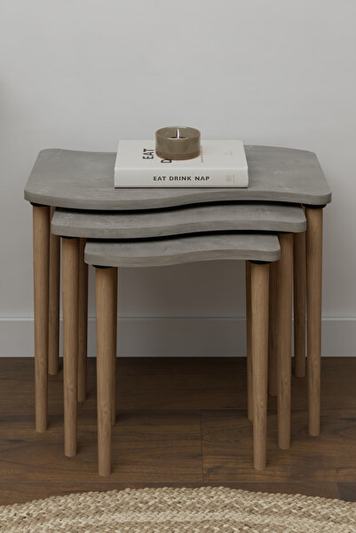 Monte Sehpa Gofrato 3lü zigon sehpa seti