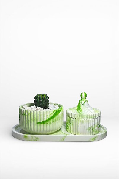 MORF Design Prisma Series - Cactus Concrete Cobalt & Tray Set / Multi-Purpose...