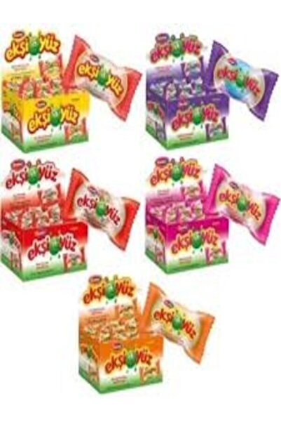 SAADET Ekşiyüz 5 Çeşit Karışık Kutu =50 Adet Sakız