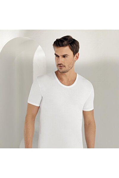 Şahinler Men'S, White, 100% Cotton, Short Sleeve, Crew Neck, 6-Pack Undershirts