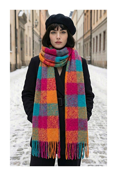 Namaste Vintage Multi-Colored Patterned Tassel Winter Shawl (42X205 cm)