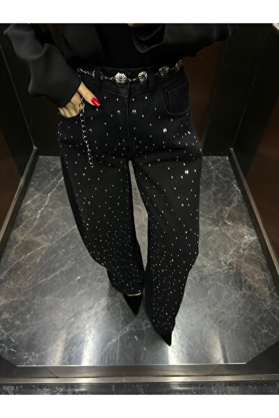 SİYAH DROP DETAY BALON JEAN