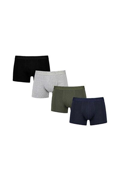 AVESŞENER Men's Boxer Stretch Fabric Combed Cotton Economical Pack of 4