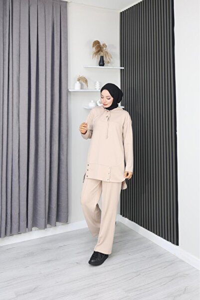 GÖZDE GİYİM Modal Double Suit Cap Hooded with Embroidery