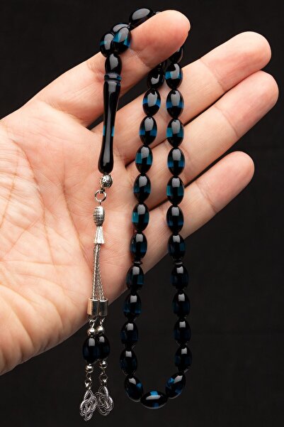 EHİNOS Erkek Gece Mavisi Sürmeli Toz Kehribar Tesbih