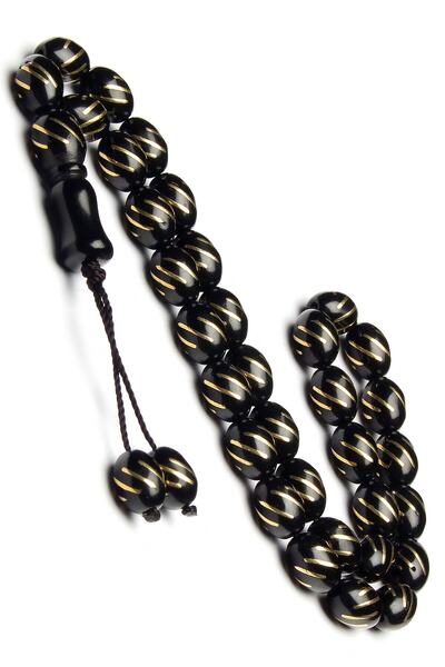 EHİNOS سبحة رجالي هدية من حجر الأوبتيموس المقطوع على شكل حبة الذرة، مطرزة، 7x...