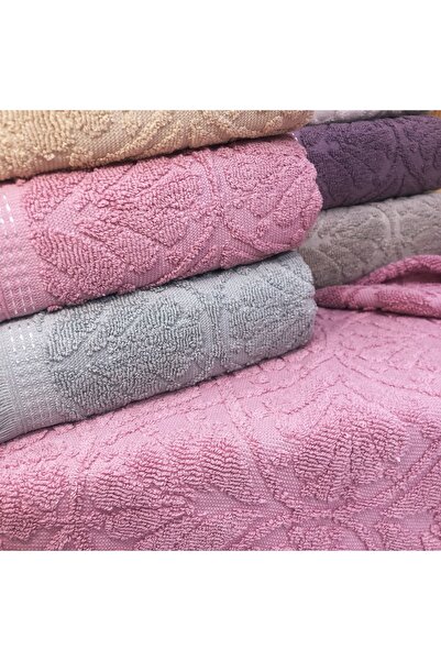 Bilmar Bukle Jacquard Fringed Gonca Patterned Hand and Face Towel 50 X 90 cm ...