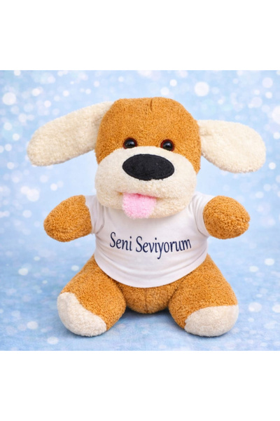 Store Seni Seviyorum Tişörtlü Peluş Köpek 25 cm – Sevgililer Günü ve Yıl Dönü...