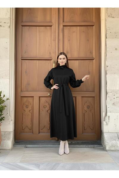 ISTANBUL STYLES Rochie lungă de iarnă pentru femei, cu guler înalt și detaliu...