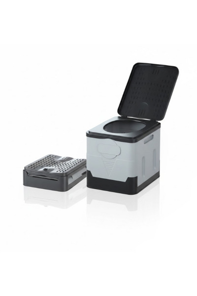 DLC Foldable Portable Toilet – Model DLC-31710 – Gray & Black – For Camping &...