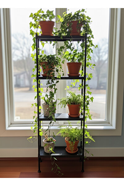 Lider Tunç TUNİVA EVA Dekoratif 4 Katlı Çiçeklik Standı: Modern Basamaklı Sak...