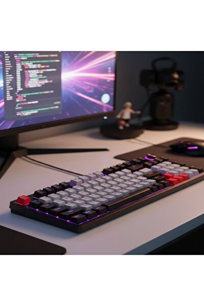 gaman Mekanik Gaming Klavye - 20 Farklı RGB Işık Modu,Kablolu,Dayanıklı Tuş Y...