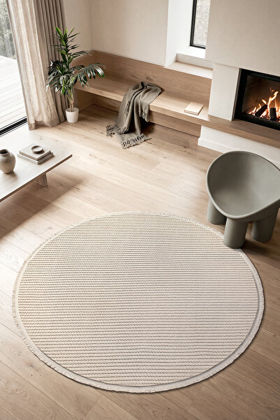 Colore Home Liya Bukle Yuvarlak Halı Kaymaz Taban Salon Antre Koridor Halısı ...