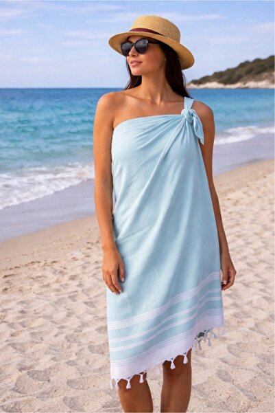 Mulberry Diamond Patterned Cotton Peshtemal Beach Towel 100X170 cm – Suitable...