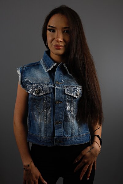 MODA Kayâne Kadın Taşlı Kot Ceket