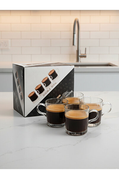 AiroBazar Set of 4 Borosilicate Glass Cups Heat Resistant Espresso Cup, Shot ...