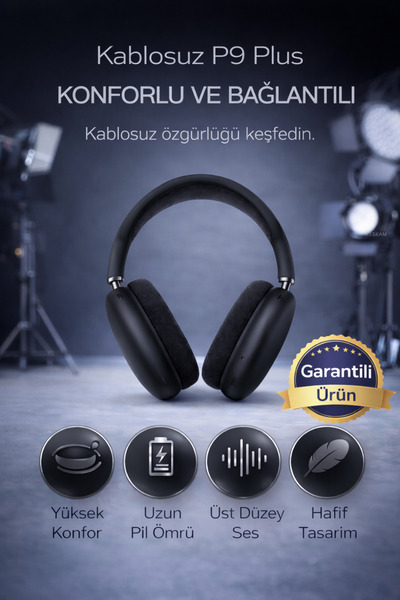 Weskam Kablosuz Bluetooth Kafaüstü Kulaklık İos ve Android Uyumlu Güçlü Ses D...