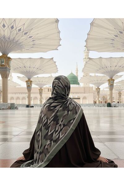 Qalortex Scarf Zebra Pattern Shawl-Mint Green