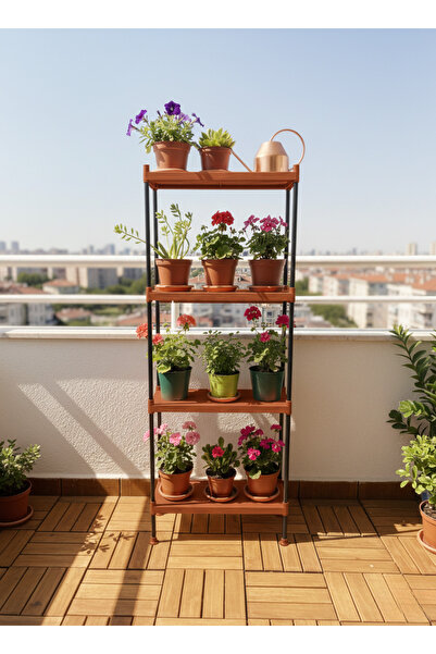 Lider Tunç TUNİVA EVA Serisi: 4 Katlı Dekoratif Saksı Standı Ve Modern İç-Dış...