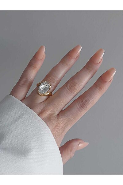 Bubbleatelier Kristal Taş Gold Yüzük