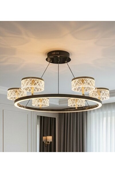 Cristalin Aydınlatma Modern 6lı Led 3 renk Işık Avize