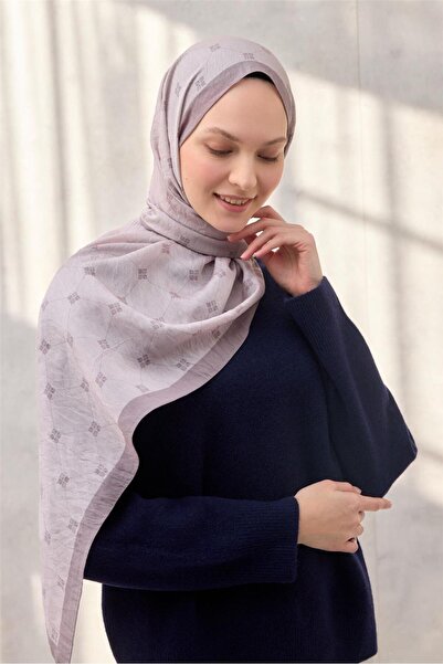 Silk Home Olinda Şal Monogram Desen Leylak Rengi 75*195