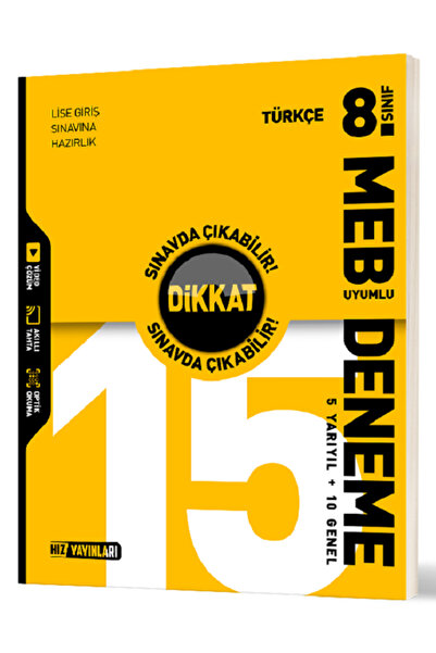 Efsane Yayınları 8.Sınıf Hız Yayınları Türkçe 15 Li Deneme / Meb Uyumlu Denem...
