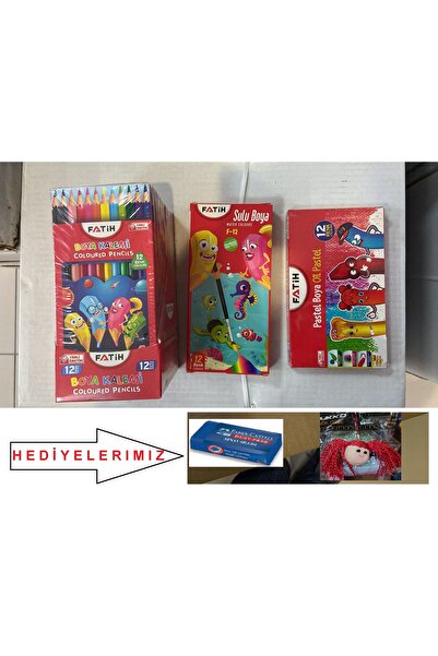 Fatih BOYA SETİ 3 'LÜ ( 12'Lİ KURU +SULU+9PASTEL BOYA+HEDİYELER )