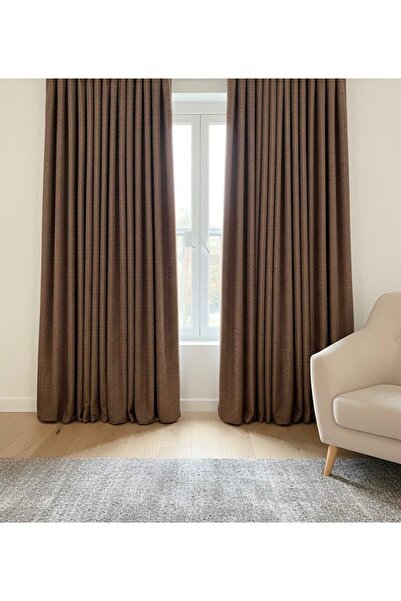 VANESSA PERDE Kabartma Desenli Özel Seri 1x3 Pileli Kırışmaz Yıkanabilir Pudr...