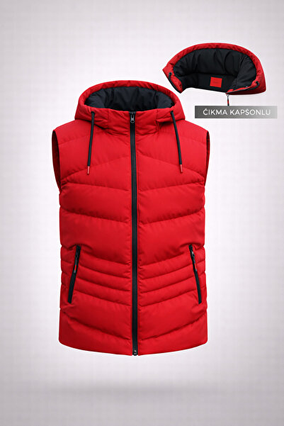 Boymen Ανδρικό αντιανεμικό γιλέκο με κουκούλα