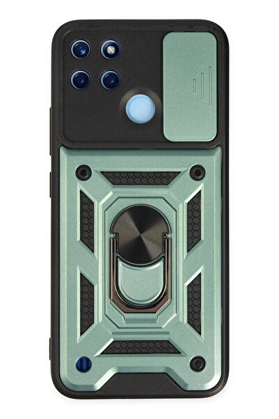 BSN STİL حافظة BSNSHOP Realme C25Y من السيليكون مع حلقة عدسة - أخضر 1058986