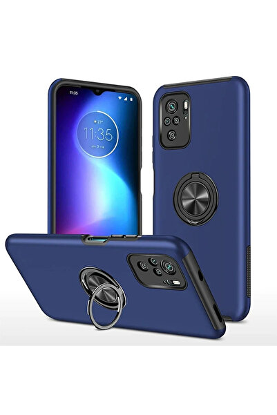 BSN STİL Bsnshop Xiaomi Poco F3 Case Elite Cover with Ring - Navy Blue 1058986