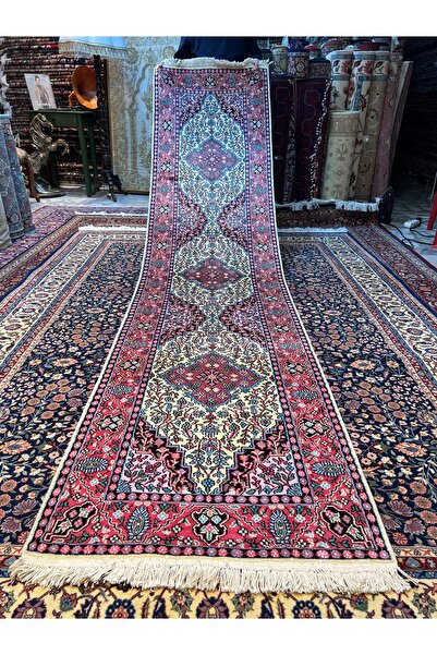 RD RAMAZAN DAĞ EL HALI SANATI El Dokuma İran Kaşmir İpek Halısı Ebat 310x80