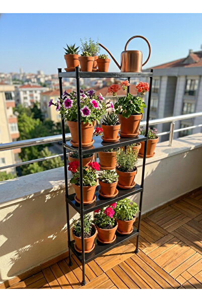Lider Tunç TUNİVA EVA Serisi: 4 Katlı Dekoratif Saksı Standı Ve Modern İç-Dış...