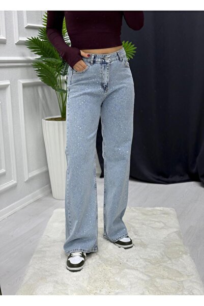 BERİLLİON NOKTA TAŞLI LİKRASIZ TAM KALIP JEAN