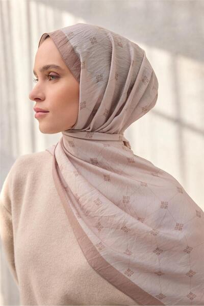 Silk Home Olinda Şal Monogram Desen Sütlü Kahve 75*195