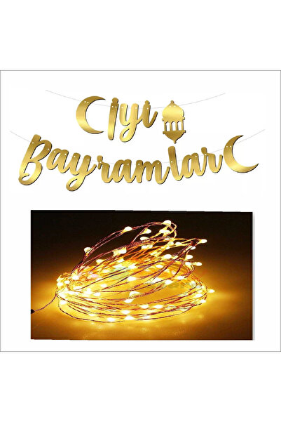 ZENVİVA Happy Holidays Calligraphy Banner and 3 m Led Strip