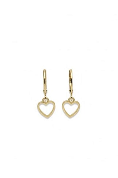OEM Elegant Earrings with Heart Cutout Pendant, Gold