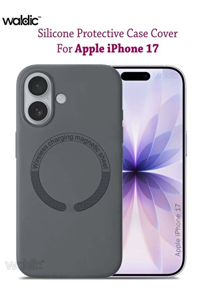 Generic Apple iphone 17 Silicone Magsafe Case Back Case Cover Compatible - Grey