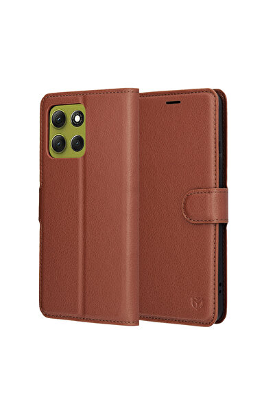 Techsuit - Leather Folio - Motorola Moto G86 - Brown