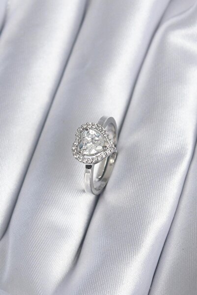 cleovibe النحاس الفضة اللون الزركون حجر القلب سحر نموذج خاتم المرأة